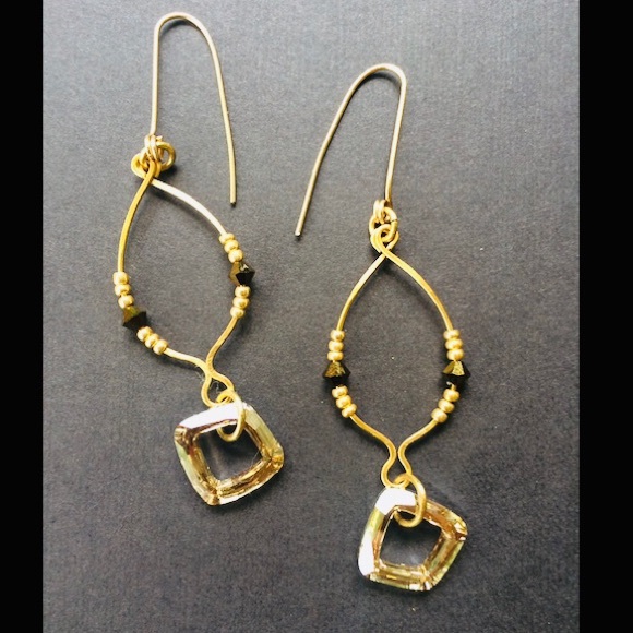 Swarovski Accent Drop Earrings - Picture 2 of 6